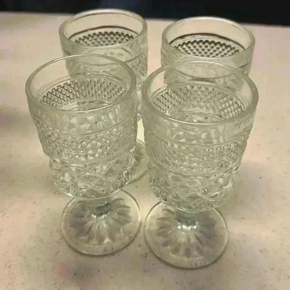 Vintage Anchor Hocking Wexford Pattern Claret Wines. Set of Four   1960's - Picture 2 of 7